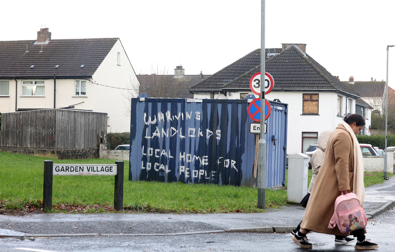 Racist graffiti in the Ballycraigy area in County Antrim earlier this year. Photo by Press Eye Racist graffiti in the Ballycraigy area in County Antrim earlier this year. Photo by Press Eye