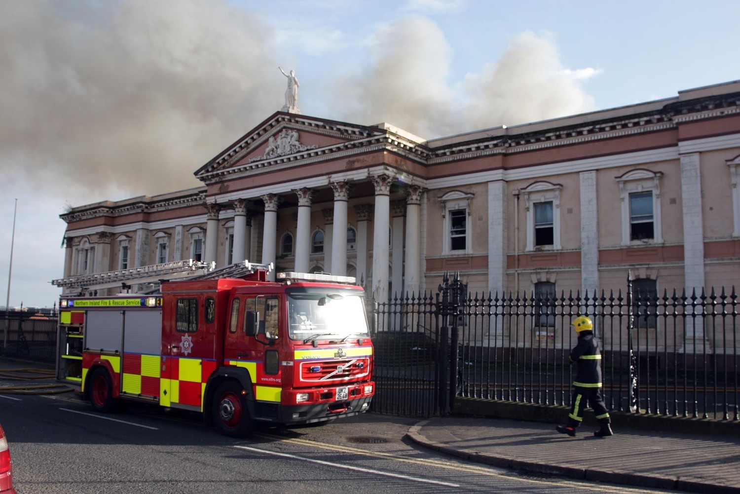 Fire crews respond to a fire at Crumlin Road Courthouse (Presseye)