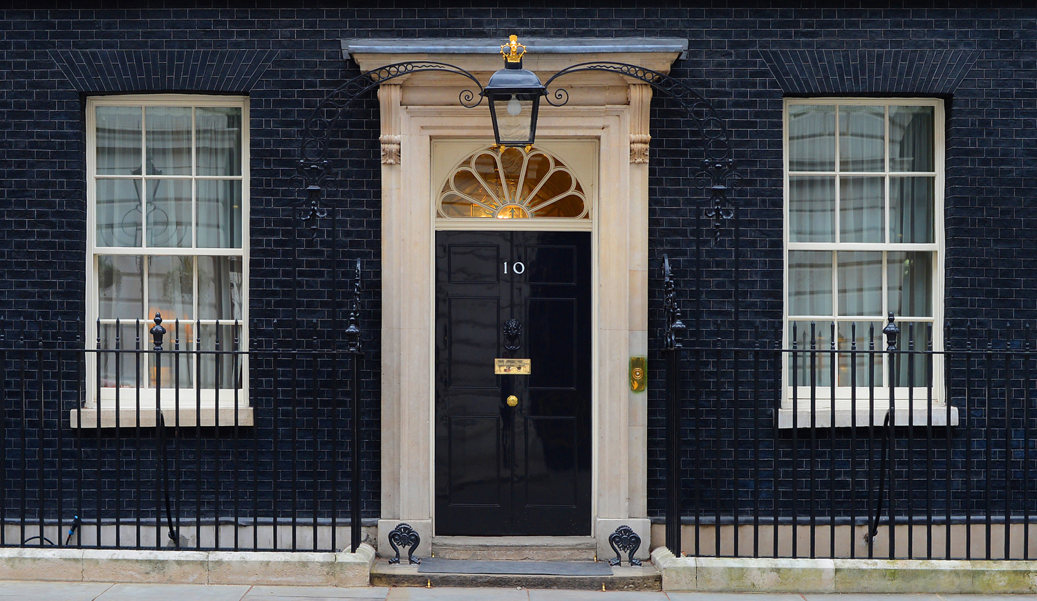 No 10 Downing Street - an Open Govt image of the iconic black door of the Prime Minister's residence.
