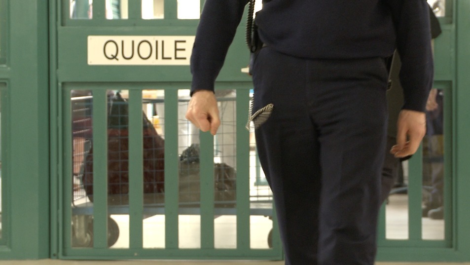 A prison officer on Quoile landing in Maghaberry prison